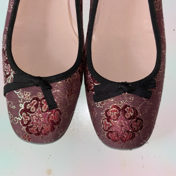 Vintage Prada Brocade Ballet Flats  SZ 37.5 7.5 - Picture 1 of 9